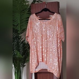 Orange Zebra Pattern Sequined MK Top